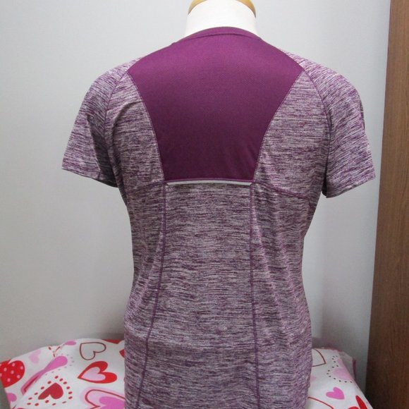 Danskin Now Vneck  Purple Semi Fitted Athletic Tee - Picture 4 of 5